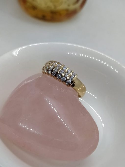 Anillo medio cintillo triple circón 4 grs Oro 18k 4