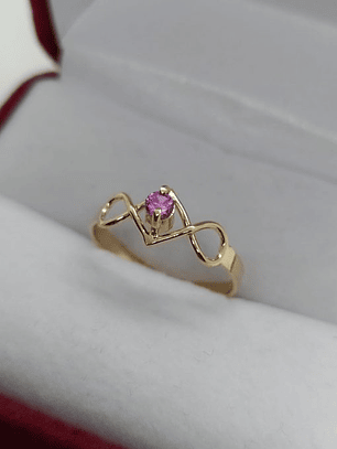 Anillo infinito rosa de Francia 1.5 grs Oro 18k
