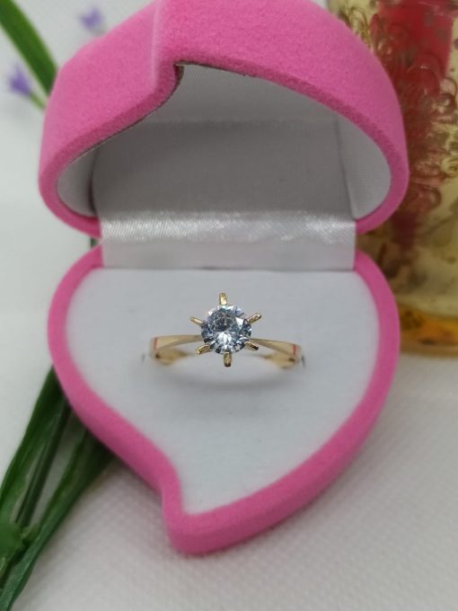 Anillo solitario de paleta circón 2.8 grs Oro 18k 3