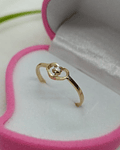 Anillo corazón circón 1.3 grs Oro 18k