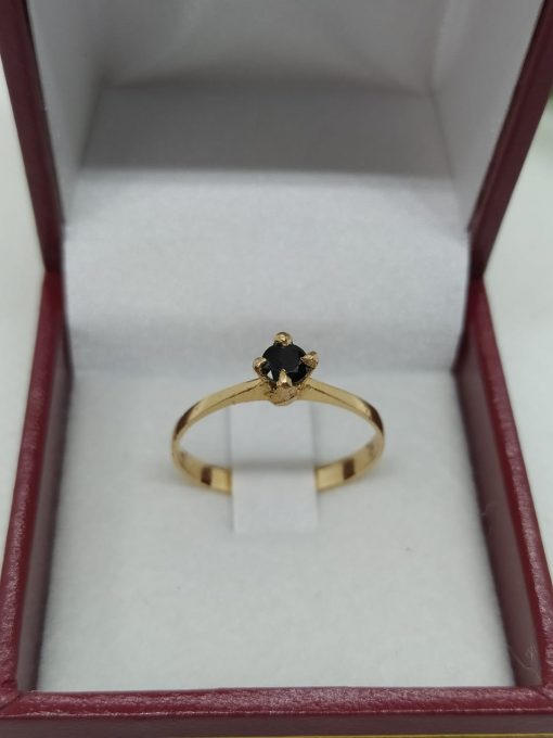 Anillo solitario ónix 2 grs Oro 18k 3