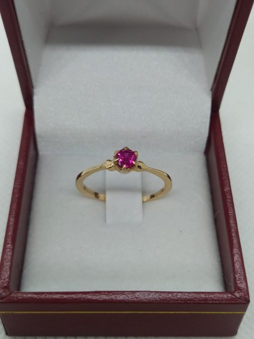 Anillo solitario rubí 2 grs Oro 18k 3