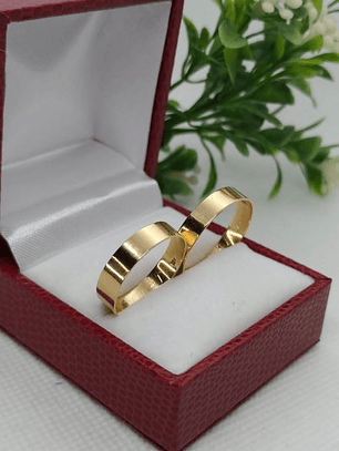 Argollas planas 4 mm 4 grs Oro 18k