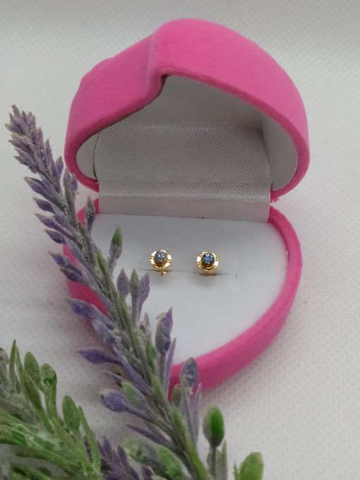 Aros abridores aguamarina 4 mm Oro 14k 4