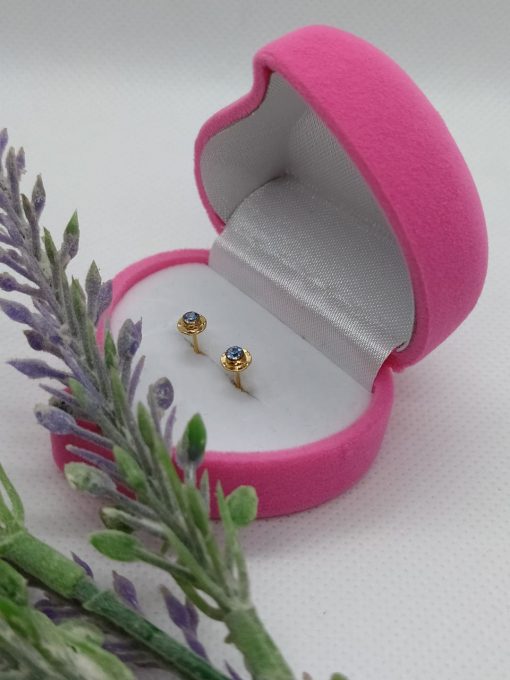 Aros abridores aguamarina 4 mm Oro 14k 5