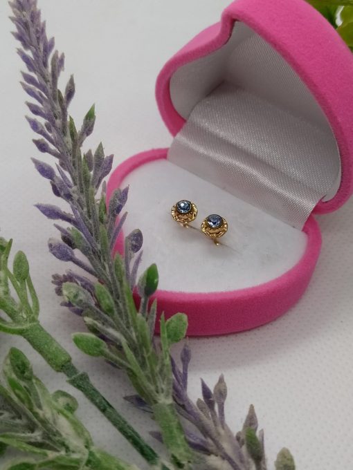 Aros abridores aguamarina 6 mm Oro 14k 7