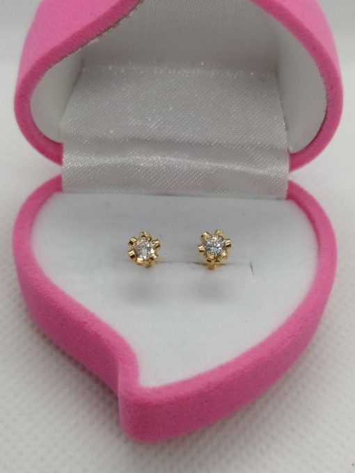 Aros Cuello de Payaso 5 mm circón Oro 18k 2