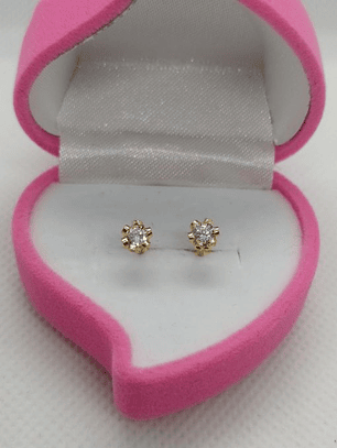 Aros Cuello de Payaso 5 mm circón Oro 18k