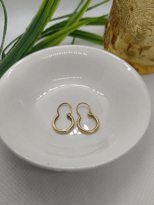 Aros argolla tubo con gancho 1.2 grs Oro 18k