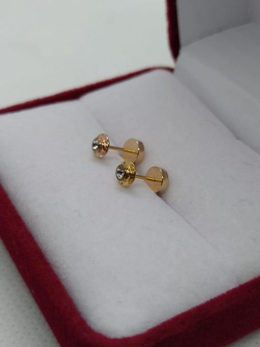 Aros abridores flor circón 4 mm 14k 1