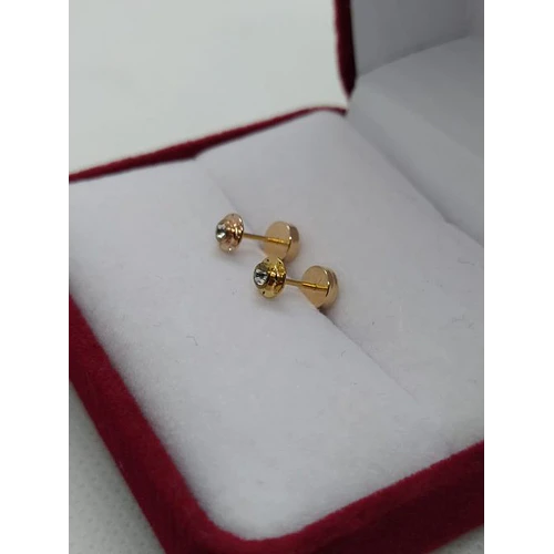 Aros abridores flor circón 4 mm 14k
