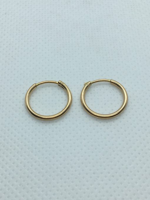 Aros tubo sin gancho 1.2 grs Oro 18k 1