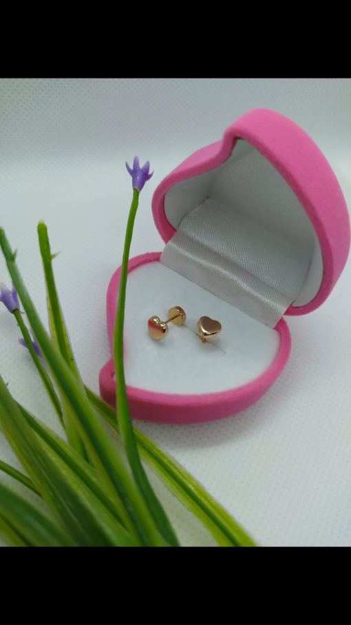 Aros corazón 6 mm Oro 14k 3