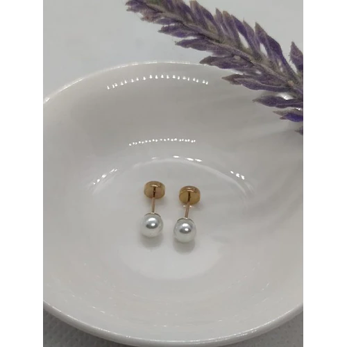 Aros perla 4 mm Oro 14k