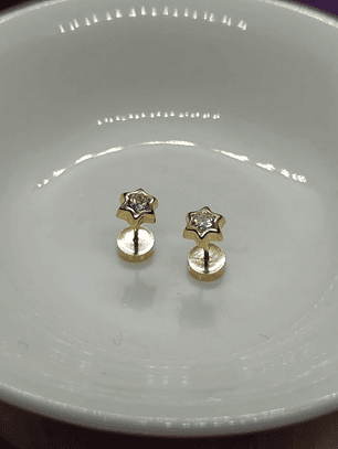 Aros abridores estrella circón Oro 5.5 mm 18k