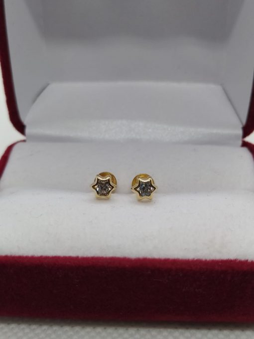 Aros abridores estrella circón Oro 5.5 mm 18k 4