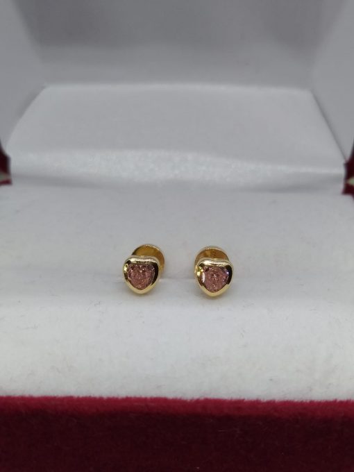 Aros abridores corazon rosa de Francia 5 mm Oro 18k 2