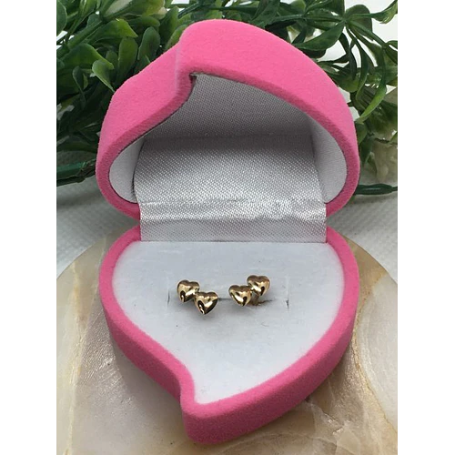Aros doble corazón 0.8 grs Oro 18k