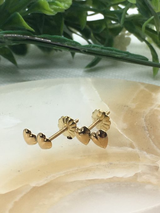 Aros doble corazón 0.8 grs Oro 18k 3