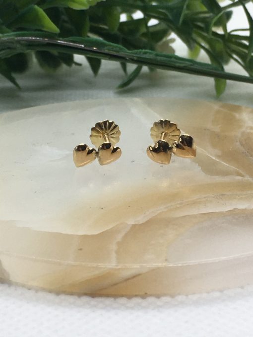 Aros doble corazón 0.8 grs Oro 18k 4