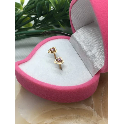 Aros corazón rosa de Francia 1.2 grs Oro 18k