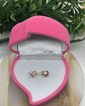 Aros corazón rosa de Francia 1.2 grs Oro 18k