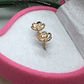 Aros flor circón 7 mm 1.3 grs Oro 18k - Miniatura 3