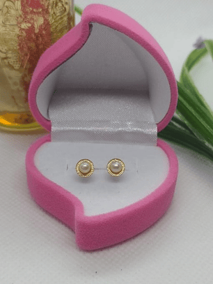 Aros plato perla cultivada 1.4 grs Oro 18k