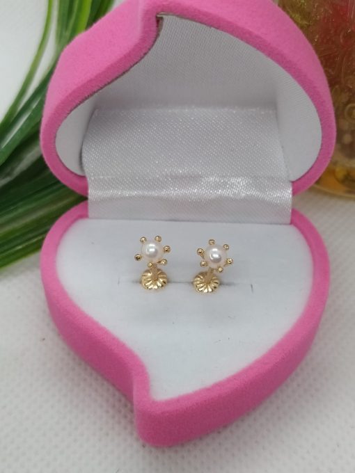 Aros pistilo perla cultivada 3.5 mm 1.2 grs Oro 18k 3