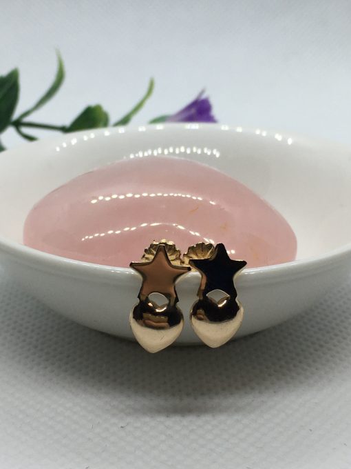 Aros estrella corazón 1.1 grs Oro 18k 4