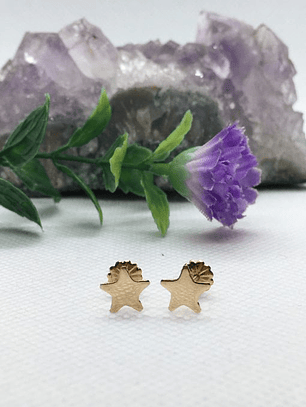 Aros estrella 0.9 grs Oro 18k