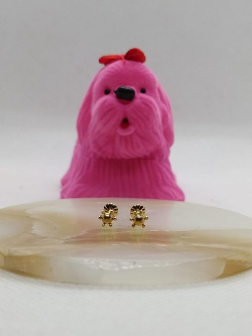 Aros pistilo bolita 1.0 grs Oro 18k 1