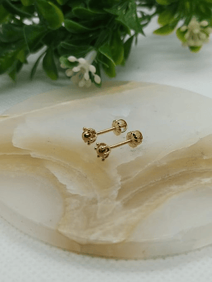 Aros pistilo bolita 1.0 grs Oro 18k