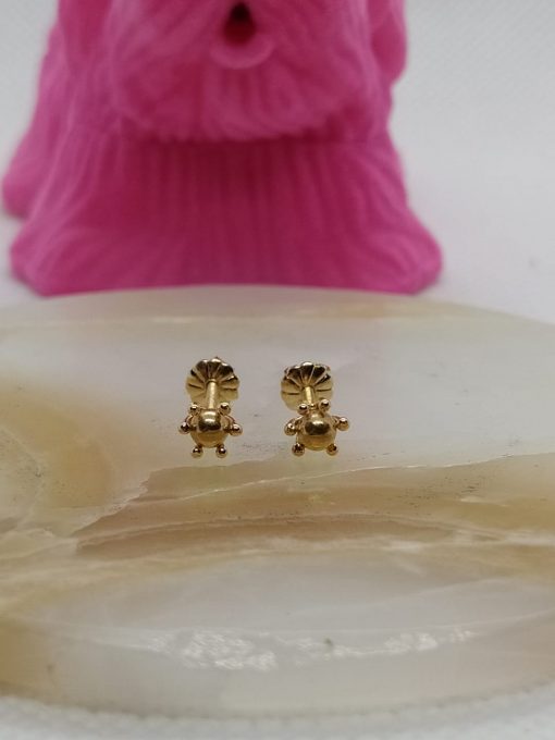 Aros pistilo bolita 1.0 grs Oro 18k 4