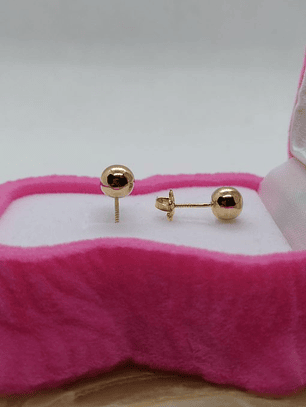 Aros bolita 5.5 mm 1.0 grs Oro 18k