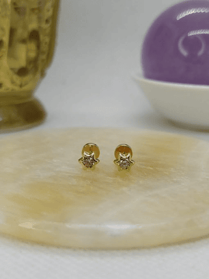 Aros abridores 6 mm estrellas rosa de Francia 1 gr Oro 18k
