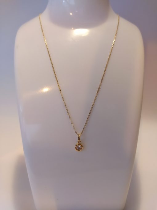 Cadena limada 50 cm con punto de luz circón 2.5 grs Oro 18k 1