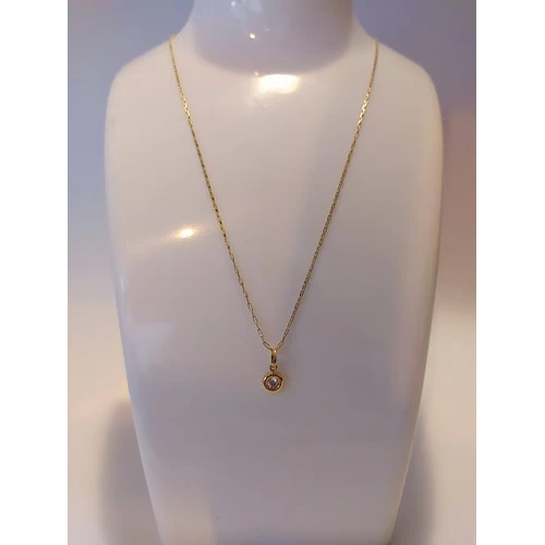 Cadena limada 50 cm con punto de luz circón 2.5 grs Oro 18k