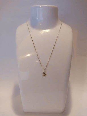 Cadena limada 50 cm con punto de luz circón 2.5 grs Oro 18k