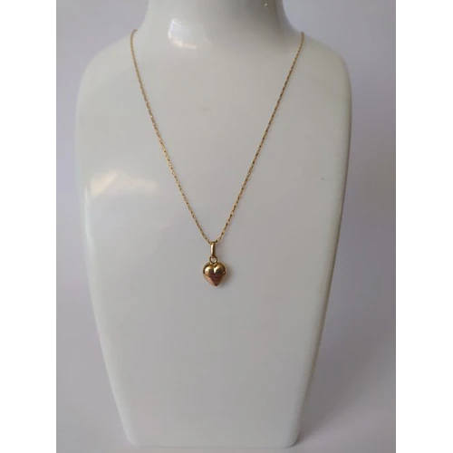 Cadena limada 50 cm con corazón grande 3 grs Oro 18k