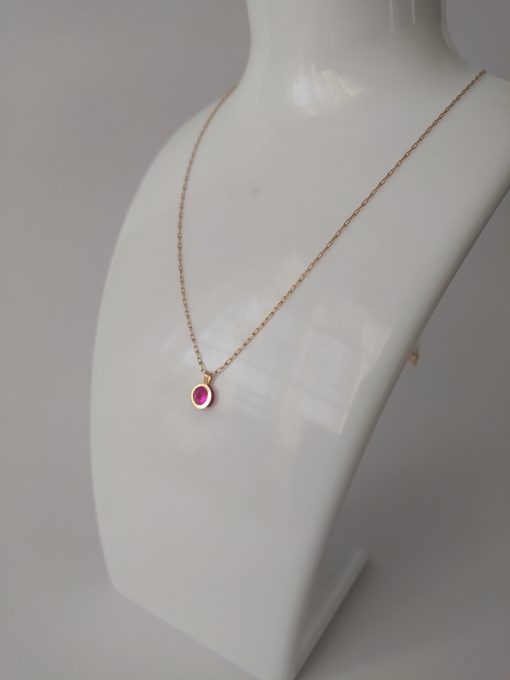 Cadena 50 cm y punto de luz rubí 3 grs Oro 18k 2