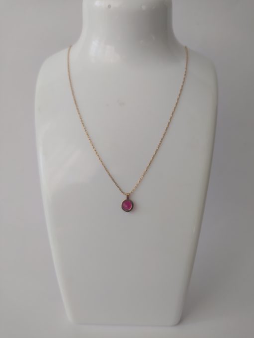 Cadena 50 cm y punto de luz rubí 3 grs Oro 18k 3