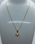 Cadena limada 50 cm con colgante pistilo perla cultivada 6 mm 3 grs Oro 18k