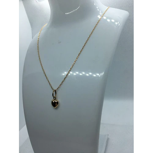 Cadena limada 60 cm con corazón inflado 3.6 grs Oro 18k