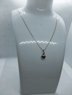 Cadena limada 60 cm con corazón inflado 3.6 grs Oro 18k
