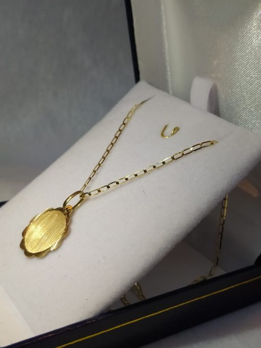 Cadena americana con disco flor 3 grs Oro italiano 750 2