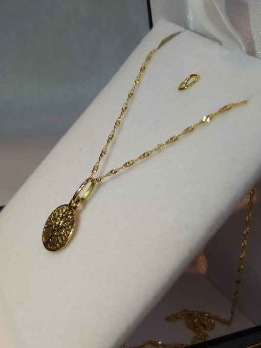 Cadena Singapour 50 cm Oro italiano 750 2.2 grs con árbol de la vida 18k 1