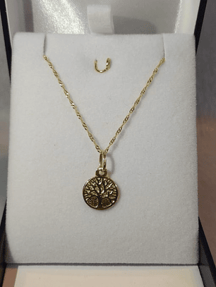 Cadena Singapour 50 cm Oro italiano 750 2.2 grs con árbol de la vida 18k
