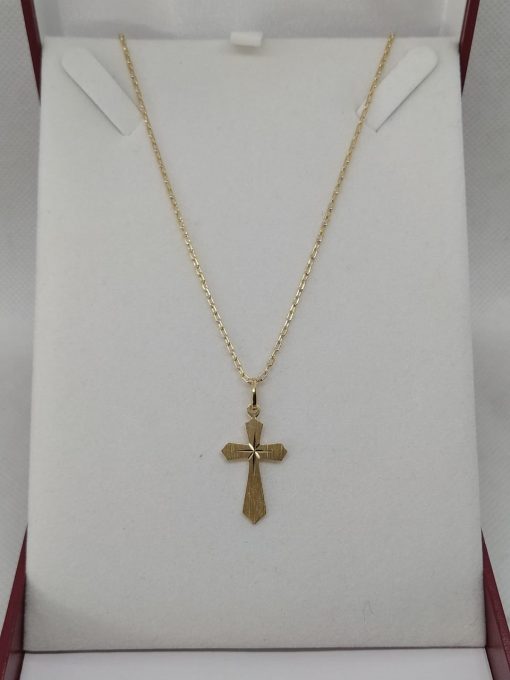 Cadena limada con cruz tallada 50 cm 3.5 grs Oro 18k 1