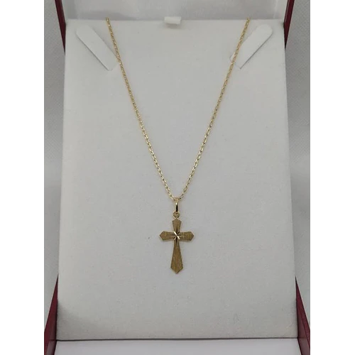 Cadena limada con cruz tallada 50 cm 3.5 grs Oro 18k